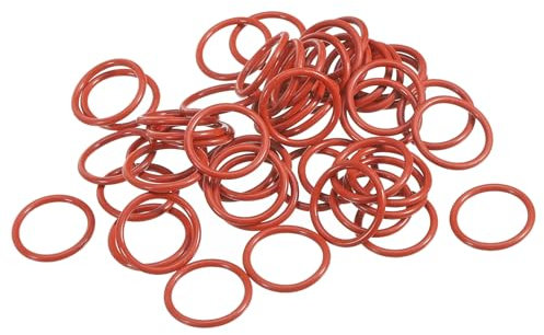 PATIKIL Joint Torique en Silicone 20mm OD 16mm ID 2mm Largeur, 50Pcs Métrique VMQ Joint d'Étanchéité de Remplacement pour la Réparation des Vannes de Compresseur de Plomberie, Rouge