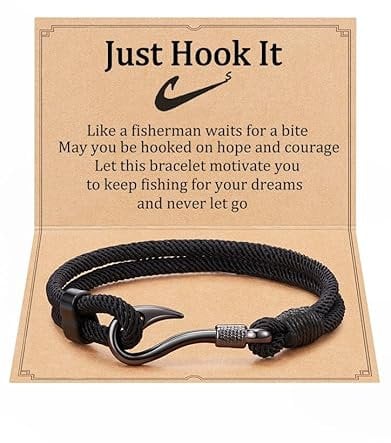 Aunis Fishing Gifts for Men, Fishing Christmas Gifts Accessories Bracelet for Men Him Husband Dad Boyfriend Boys uk Birthday Valentine
