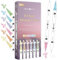 LEBENSKOMPASS® Brush Pen Set Pastel - 6 Pinselstifte in sanften Pastelltönen – Brushpens für Handlettering, Ausmalen & Bullet Journal - Dual Tip Stifte mit feiner & flexibler Spitze