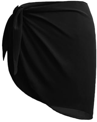 Pareo Damen Strand,Beach Sarong Tuch,Bikini Cover Up Damen,Strandrock,Strandbekleidung,Bikini Mit Rock,für Wrap Strandtuch Wickelrock,Strandkleider Zum Tragen Badeanzügen über,Strand Urlaub,schwarz