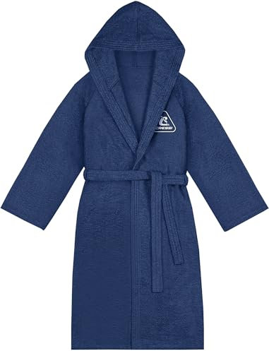 CRESSI Cotton Bathrobe Blue Navy/White S/M - Peignoir de Sport à Capuche en Coton Éponge, Bleu Navy/Blanc, S/M, Unisex