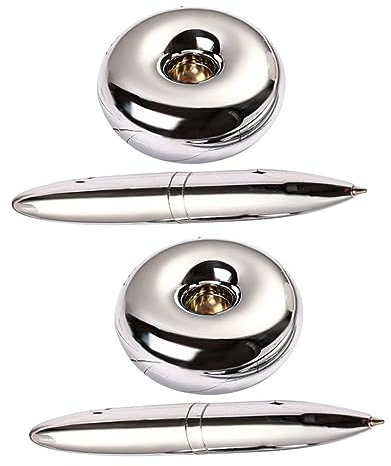 NOLITOY 2 Stück Magnetischer Schwebestift Elegante Kugelschreiber mit Schwebender Basis für Büro und Metallkugelschreiber für Männer und Frauen und Langlebig