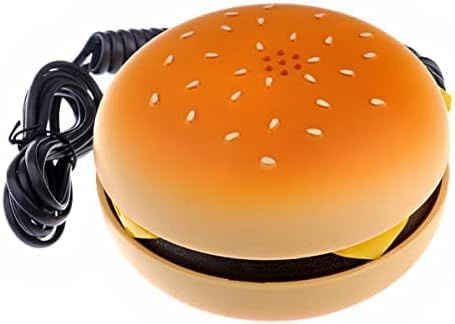 lycss Telefono fisso da scrivania a forma di hamburger, divertente decorazione retrò e finto telefono per casa, ufficio, feste a tema film e regalo da collezione
