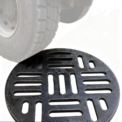 MACAGGTNTU 12 14 16 20 Garden Drain Cover Sewer Drainage Grates Round Replacement Cast Iron Drain Grate Outdoor Trench Drain Cover(30cm(12))