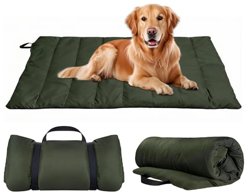 Hundedecke für Unterwegs Wasserdicht, Faltbare Hundematte Outdoor 110×68cm | Tragbares Hundebett mit Roll-Up Design, Maschinenwaschbar Hunde Reisedecke für Reise Camping Outdoor