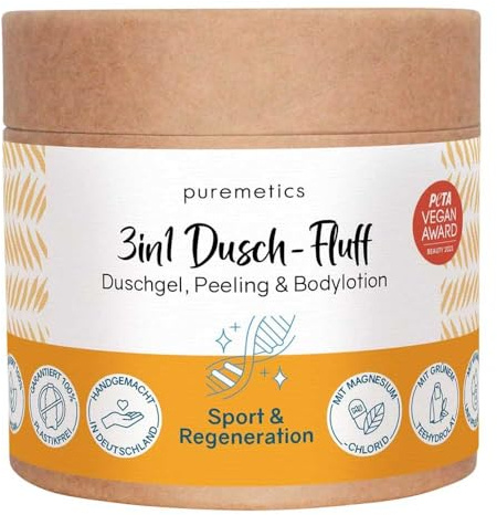 puremetics 3in1 Dusch-Fluff, Sport & Regeneration, 250g