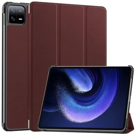 Techsuit für Xiaomi Pad 6 und Pad 6 Pro Hülle mit 360 Schutz, Verstellbarem Ständer, Mikrofaser Innenfutter, Schlankem Design, Anti Fingerabdruck, FoldPro Series, PU Leder, Rot