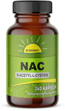 NAC, N-Acetyl-L-Cystein, 240 vegane Kapseln, ohne Zusatzstoffe, im Glas