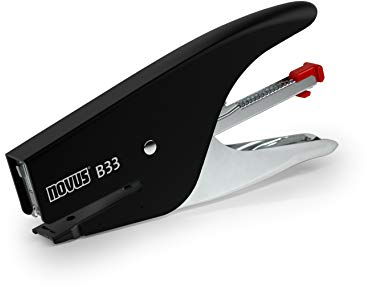 Novus Heftzange B 33 (15 Blatt Heftleistung, Heftklammertyp 8/4, Metall) schwarz/grau