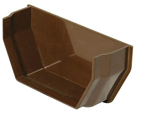 FLOPLAST 114mm Square Gutter Internal Stop End - Brown - Pack of 2