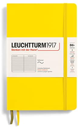 LEUCHTTURM1917 358302 Notizbuch Paperback (B6+), Softcover, 123 nummerierte Seiten, liniert, Zitrone