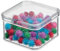 iDesign Modular Stacking Food Storage Box frigorífico (16,1 x 16,1, Caja de plástico Libre de BPA, Organizador de Nevera o para la Cocina, Transparente, 16,1 cm x 16,1 cm x 9,6 cm