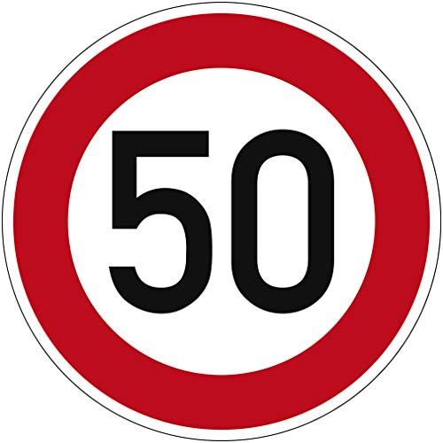 Panneau de signalisation Vitesse maximale autorisée 50km/h | No. 274-50 | Ø 420mm, alu 2mm, RA1 | RAL | Panneau de signalisation original | Dreifke®