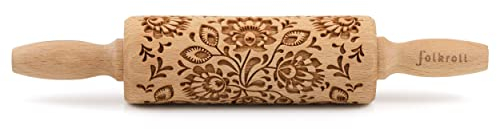 Folkroll 3D-Motiv-Teigrolle 23 cm Folk Floral