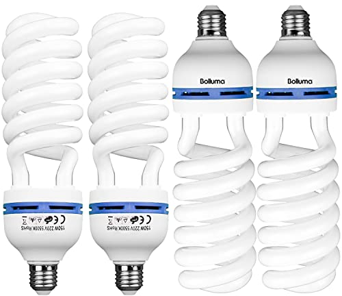 4 x E27 5500K 55W = 150W Fotostudio Birne Video Fotografie Helle Tageslichtlampe E27150W Glühbirne