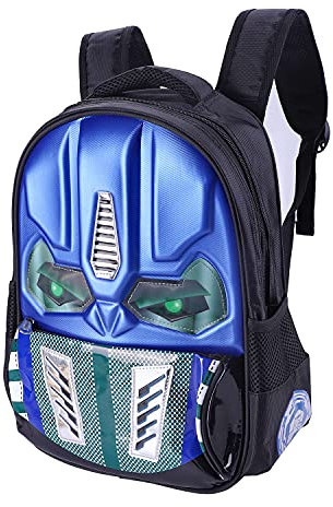 XGOPTS Schulrucksack Kinder Tagesrucksack Wasserdicht Kinderrucksack LED Robot Schultasche Einstellbar Schulranzen Junge Ranzen mit Flaschenhalter Rucksack Kindergarten Freizeit Alltagsleben