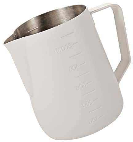 Dianoo Espresso Steamer Jug 600ml Stainless Steel Foam Jug for Coffee and Milk Art White