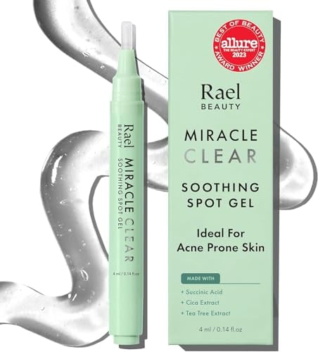 Rael Miracle Clear Pickelstift mit Teebaumöl - Korean Skincare, Anti Pickel Gel für frühe Akne, mit Centella Asiatica, Bernsteinsäure, dermatologisch getestet, vegan, tierversuchsfrei (4ml)