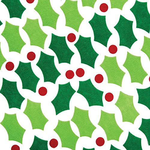 Baker Ross FX235 Holly and Berry Felt Stickers - Pack of 150, Christmas Stickers for Children, Scrapbooking and Decorating, Green and Red