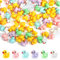 Pack of 120 Mini Ducks Resin, Mini Duck Figures, Miniature Ducks Mini Resin Ducks for Crafts, Home, String Game, Dollhouse, School Project, Landscape, Aquarium Weihnachten (6 Colours)