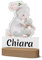 CHRISCK design Schlummerlampe mit niedlichem Hasen Motiv und Namen | inklusive dimmbarem LED Holzsockel und USB-Kabel - ideal für den Nachttisch