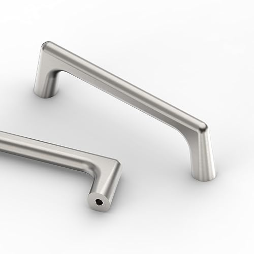 9BUILD 10 Pack 96mm Brushed Satin Nickel Cabinet Pulls Kitchen Cupboard Handles Drawer Zinc Alloy Wardrobe Door Handles
