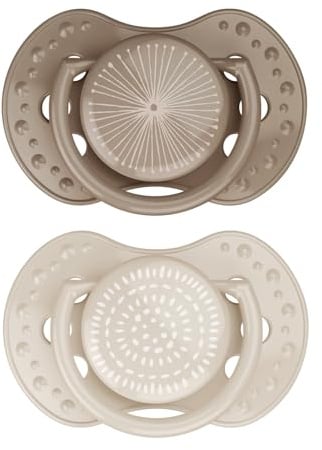 Difrax LOVI - Dynamischer Schnuller - 6 bis 18 Monate - Beige & Braun