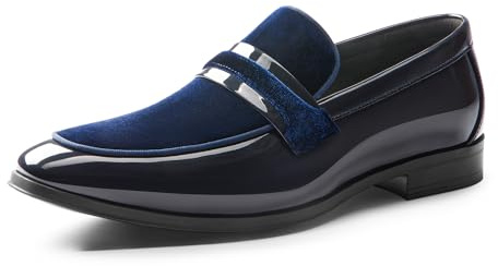 Bruno Marc Festliga kvällsskor för män, loafers, blå, 42 EU