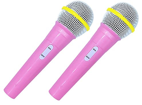 DOITOOL 2sets Kids Microphone Stand Fake Plastic Plaything Perfect for Parties Pretend 2pcs*2