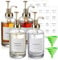 Coffee Syrup dispenser,syrup dispenser,Coffee Bar Accessories,Set of 4 Syrup Dispensers 500ml Glass Bottles, Elegant Pumps and 24 Labels and Funnel & Pump,coffee syrup pump,Gold