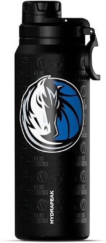 Hydrapeak x NBA Officially Licensed Dallas Mavericks 26 oz Active Water Bottle with Chug Lid and Handle Reusable Stainless Steel Double Wall Insulated Sports Gift
