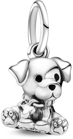 J.Fée Charms Anhänger für Damen, Anhänger für Armbänder in 925 Sterling Silber, Welpen Kettenanhänger Silber, Stilvoll Schmuck Damen Geschenke für Frauen, 1 Pcs