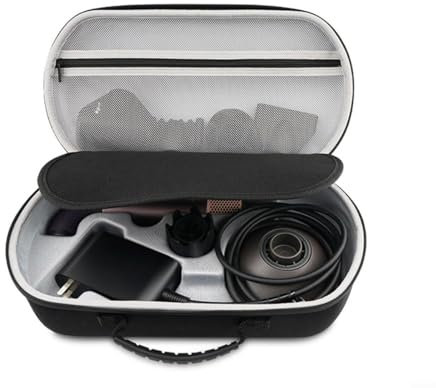 Hair Dryer Carrying Case For Dyson Supersonic-r – Premium EVA Travel Storage Bag (39x21x12cm) – Compact & Shockproof Design With Secure Custom Fit – Stylish Black Case With Easy-Access Zipper(Black)
