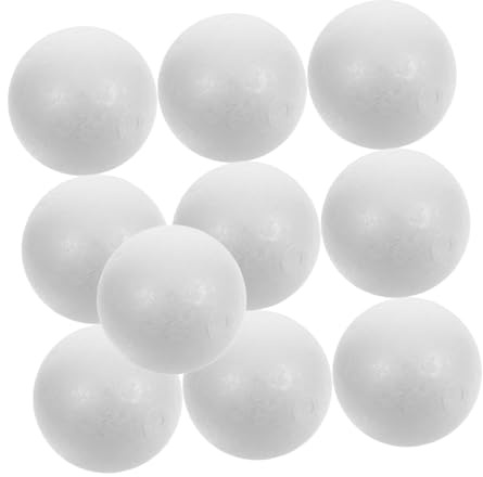 DIYEAH 10piezas Bolas De Poliestireno white De Unidades Para Manualidades Infantiles Adornos Navideños y Arreglos De Boda