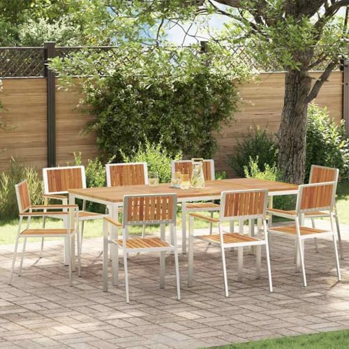 Owoxanthellate Gartenstuhl Set aus Massivholz Akazie 56x54,5x87 cm Braun Modernes Design & Robustheit für Balkon Terrasse und Garten
