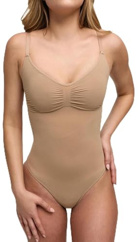 creamy fabrics Sculpting Shapewear Bodysuit Damen mit integrierten Pads – Figurformender Body mit Slip – Starke Bauchkontrolle & Taillenformung – Nahtlos & unsichtbar unter Kleidung