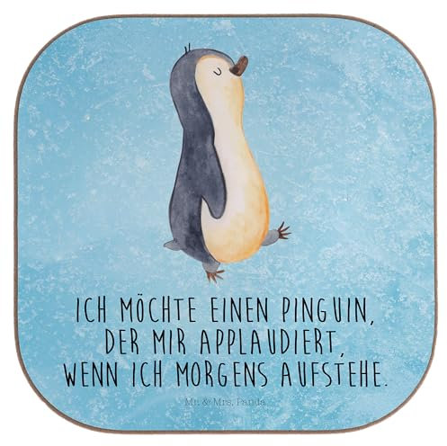 Mr. & Mrs. Panda Coaster Pinguin marschieren - Geschenk, Holzuntersetzer, Spazieren, Bruder, Pinguine, Familie, Aufstehen, Tassenuntersetzer, Unausgeschlafen, gläseruntersetzer, Untersetzer Gläser