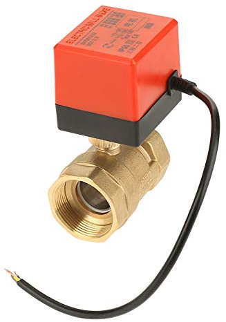Asixx Motorisierter Kugelhahn, 1pcs DC 12V G1-1/2DN40 2-Wege-motorischer Stellantrieb Kugelhahn Drahtsteuerung Elektrisches Kugelventil für Klimaanlage, aus Messing