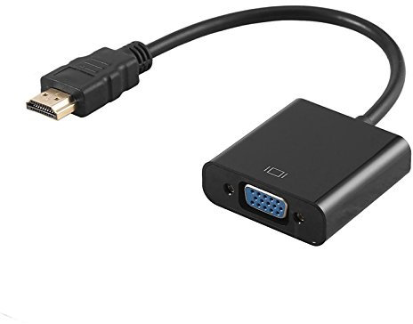 RETYLY HDMI a VGA HDMI Macho a VGA RGB Hembra Adaptador de Video convertidor Macho a Hembra Cable 1080P para PC convertidor de Adaptador Macho-Hembra (Negro)