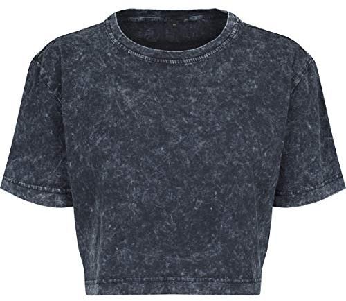 Build Your Brand Damen Ladies Acid Washed Cropped Tee T-Shirt