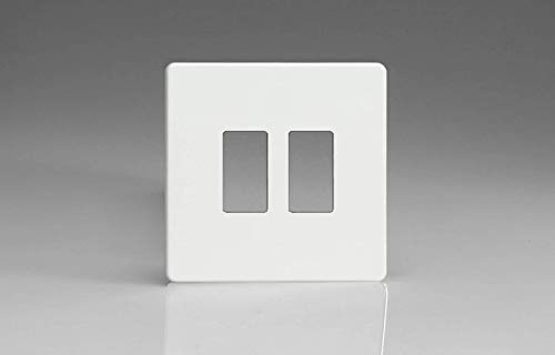 Varilight XDQPGY2S Screwless Premium White 2 Gang Grid Plate (Single Plate)