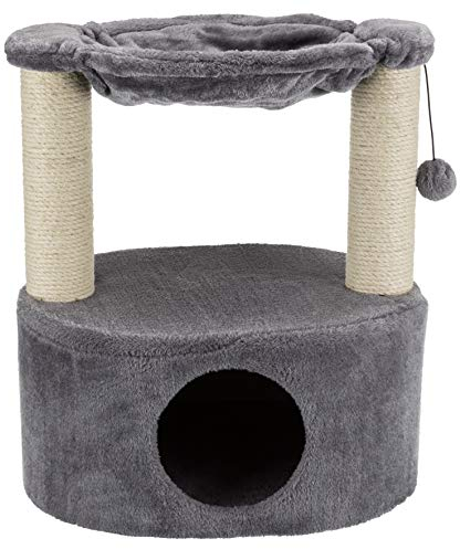 TRIXIE Baza Grande 61.0 cm Katzenbaum Zwei Sisal Kratzbäume Katzenhaus und Hängematte baumeln Katzenspielzeug