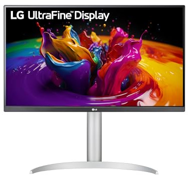 LG 27Up850-W Monitor 27 Inch Uhd (3840 X 2160) Ips Display, Vesa Displayhdr 400, Dci-P3 95% Color Gamut, Usb-C,3-Side Virtually Borderless Display, Height/Pivot/Tilt Adjustable Stand - Silver