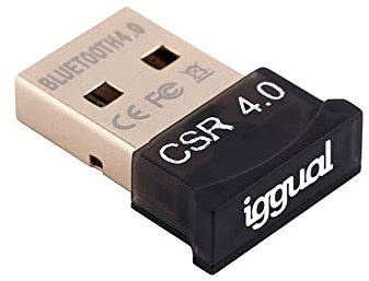 IGGUAL - Adaptador USB Bluetooth 4.0 - Alcance Inalámbrico hasta 30 Metros - Compatible Windows/MacOS - Velocidad hasta 3 Mbps