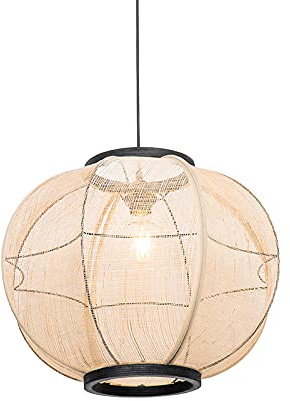 Qazqa Orientalisch Pendelleuchte, Pendellampe - Rob - Braun, Rund, 48cm, Ideal als Wohnzimmerlampe