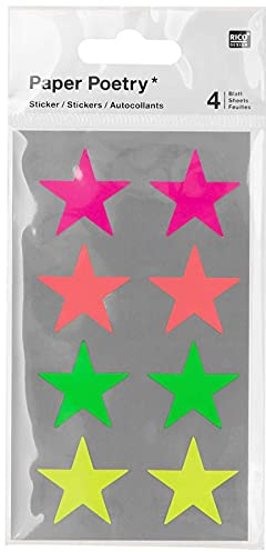 Rico Design 32 Fluoreszierende Stern-Aufkleber - Ø 25 mm