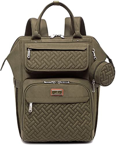 BabbleRoo Wickeltasche Rucksack Multifunktionale Große Wickelrucksack Babytasche mit Wickelauflage & Kinderwagengurten & Schnullertasche, Unisex Reise-Rucksack Windeltasche für Mama & Papa (Armeegrün)