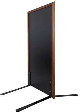 Panneau trottoir avec cadre chêne sur piétement noir effet ressorts - Dimensions 105 x 56 cm