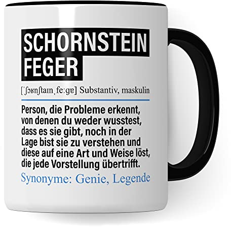 Tasse Schornsteinfeger lustig, Schornsteinfeger Geschenk Beruf, Spruch Kaffeebecher Kaminkehrer Geschenkidee, Beruf Kaminfeger Kaffee-Tasse Teetasse Becher