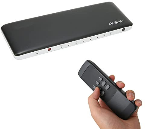7 Port HDMI Switch 4K@60Hz HDMI Switcher, Unterstützt HDR & HDCP 2.2, 3D/Full HD 1080P Auflösung, mit Fernbedienung und Netzteil, für Xbox 360, Monitor, Etc.(EU)